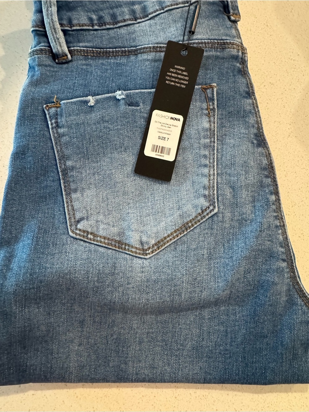 Fashion Nova High Rise Medium Wash Skinny Jeans Size 7 - Picture 4 of 4